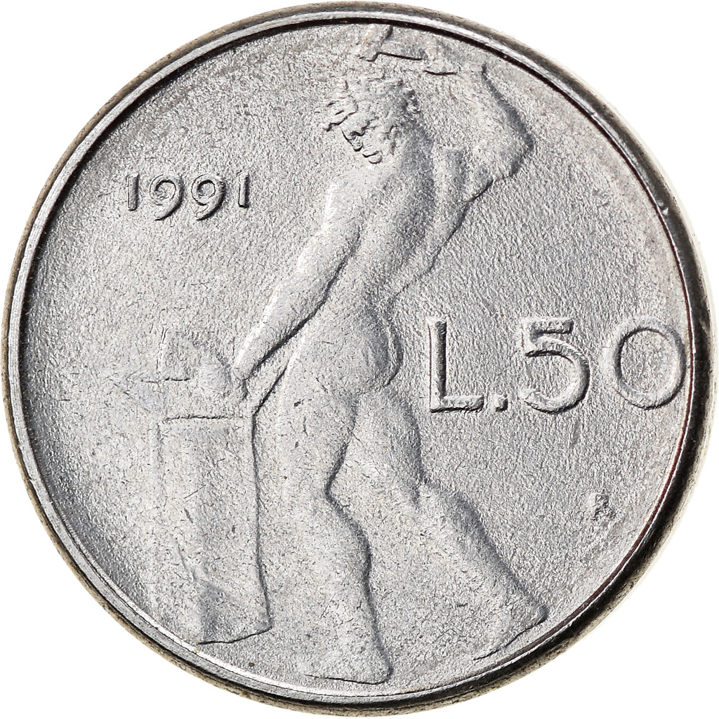 Coin, Italy, 50 Lire, 1991, Rome, , Stainless Steel, KM:95.2
