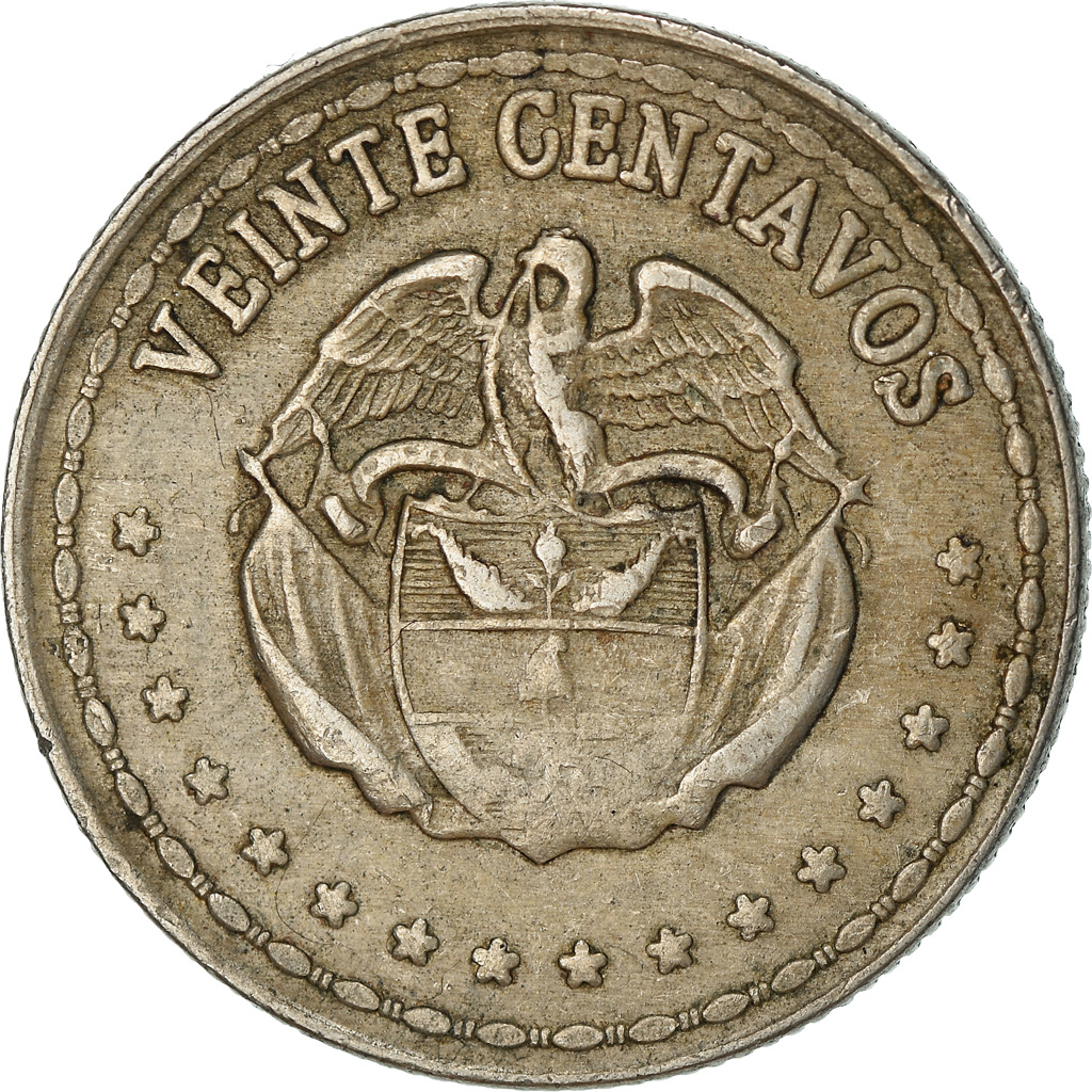 Coin, Colombia, 20 Centavos, 1966, , Copper-nickel, KM:215.3