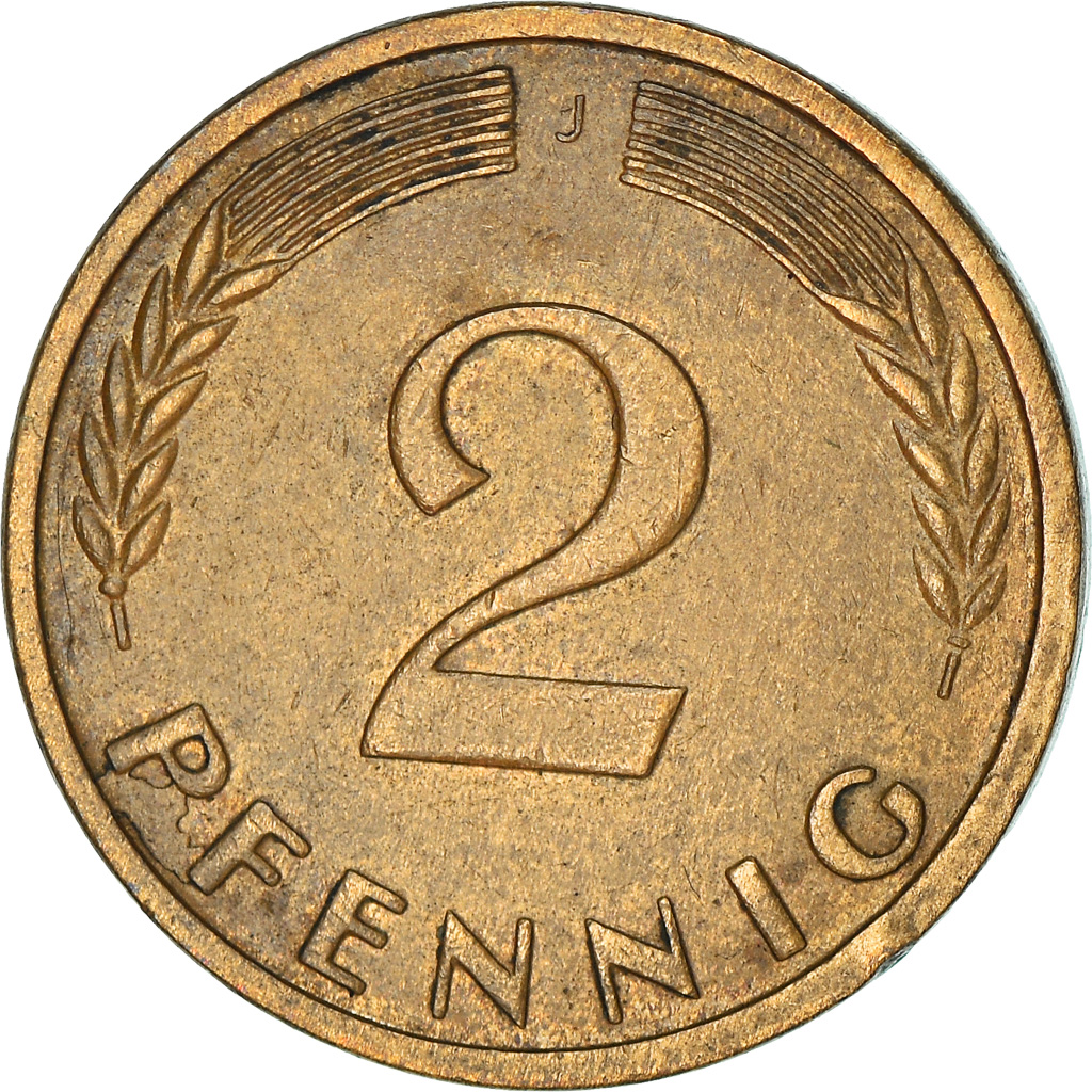 Coin, GERMANY - FEDERAL REPUBLIC, 2 Pfennig, 1962, Hambourg, , Bronze