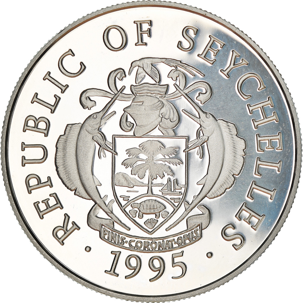 Coin, Seychelles, Olympic Games 1996, 25 Rupees, 1995, BE, , Silver
