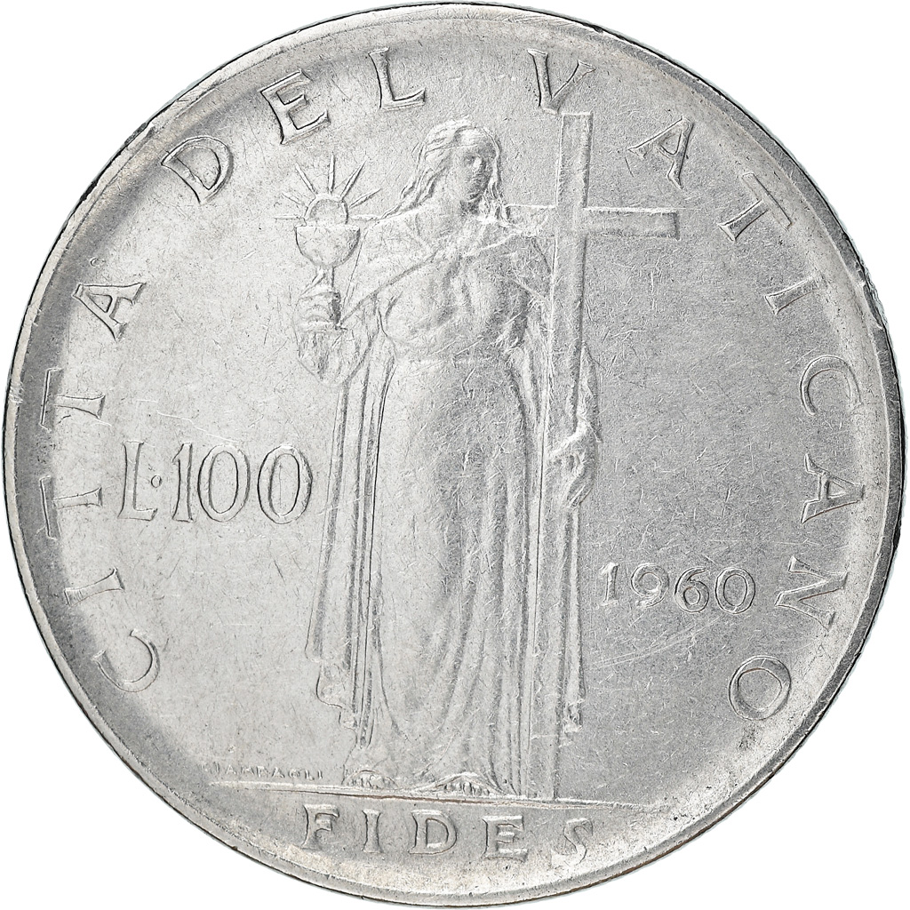 Coin, VATICAN CITY, John XXIII, 100 Lire, 1960, Roma, , Stainless