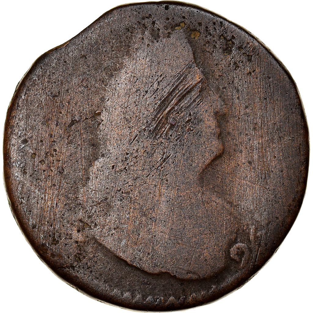 Coin, France, Louis XIV, Liard de France au buste âgé, troisième type, Liard