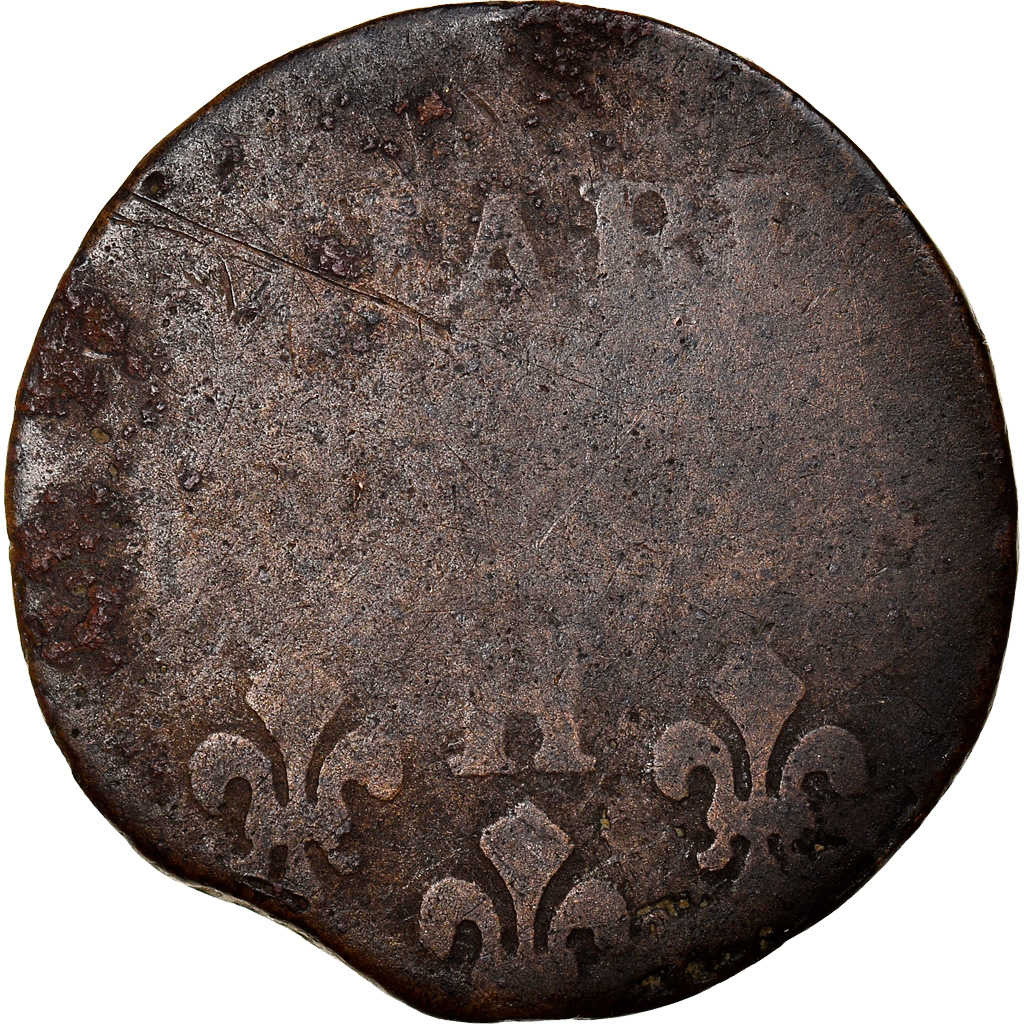 Coin, France, Louis XIV, Liard de France au buste âgé, troisième type, Liard