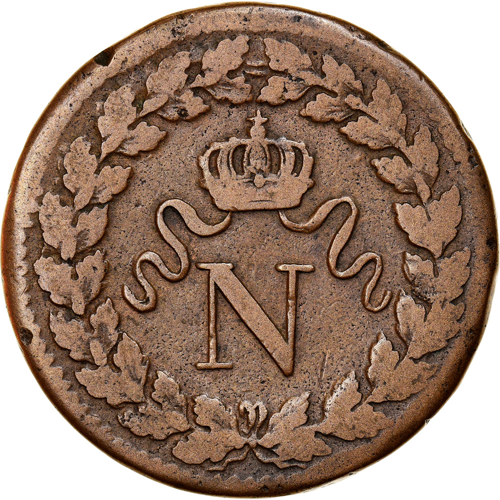 Coin, France, Napoléon I, Decime, 1814, Strasbourg, , Bronze, KM:700