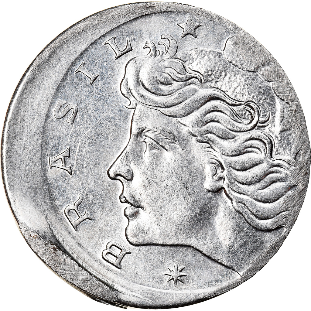 Coin, Brazil, 5 Centavos, 1969, error off center strike, , Stainless
