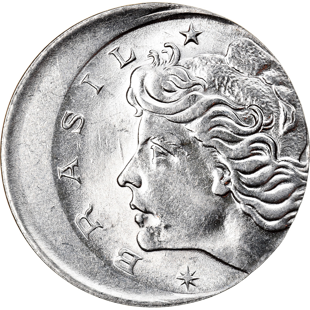 Coin, Brazil, 5 Centavos, 1969, error off center strike, , Stainless
