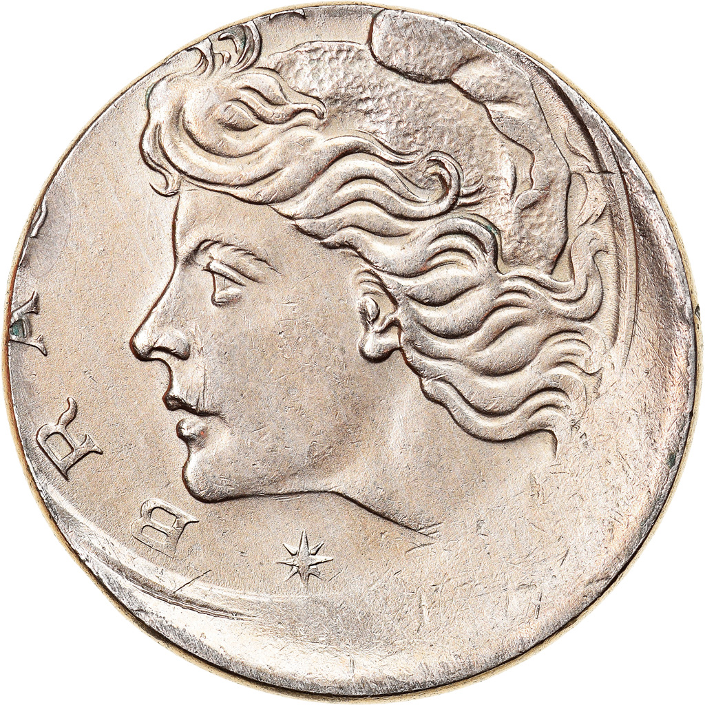 Coin, Brazil, 10 Centavos, 1967, error off center strike, 