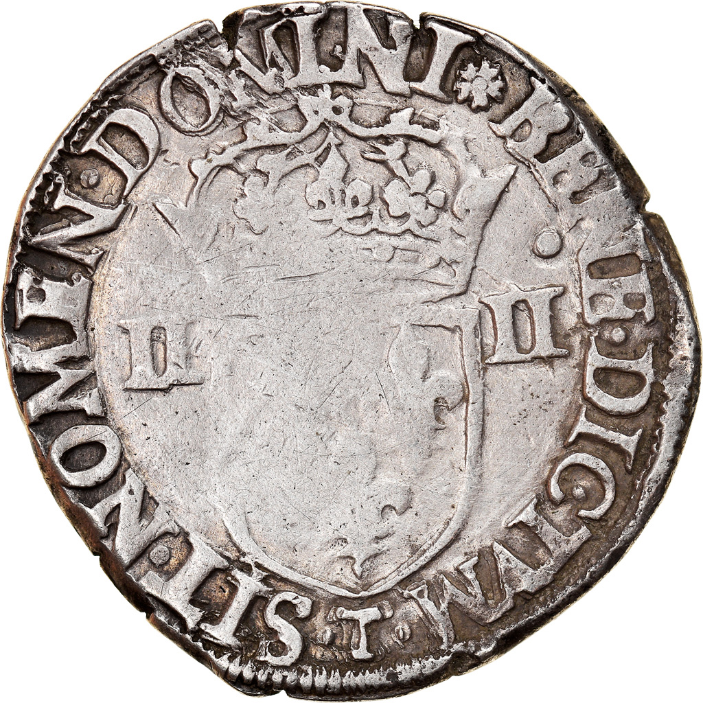 Coin, France, Charles X, 1/4 Ecu, 1590, Nantes, EF(40-45), Silver, Sombart:4670