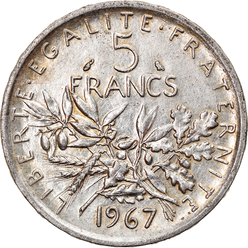 Coin, France, Semeuse, 5 Francs, 1967, Paris, , Silver, KM:926