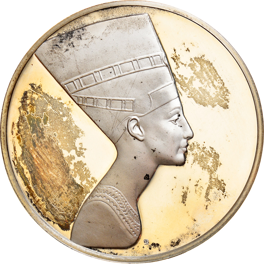 France, Medal, Peinture, La Reine Nefertiti, Egyptien, , Silver