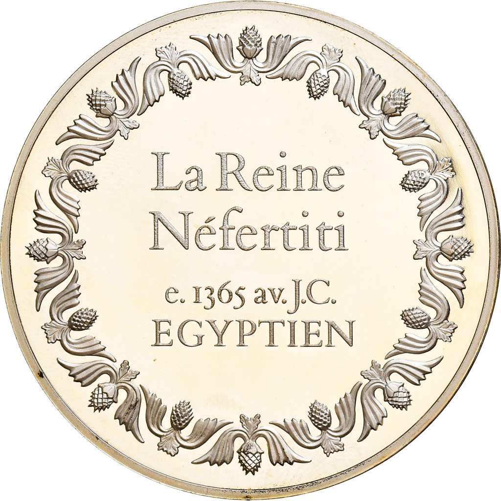 France, Medal, Peinture, La Reine Nefertiti, Egyptien, , Silver