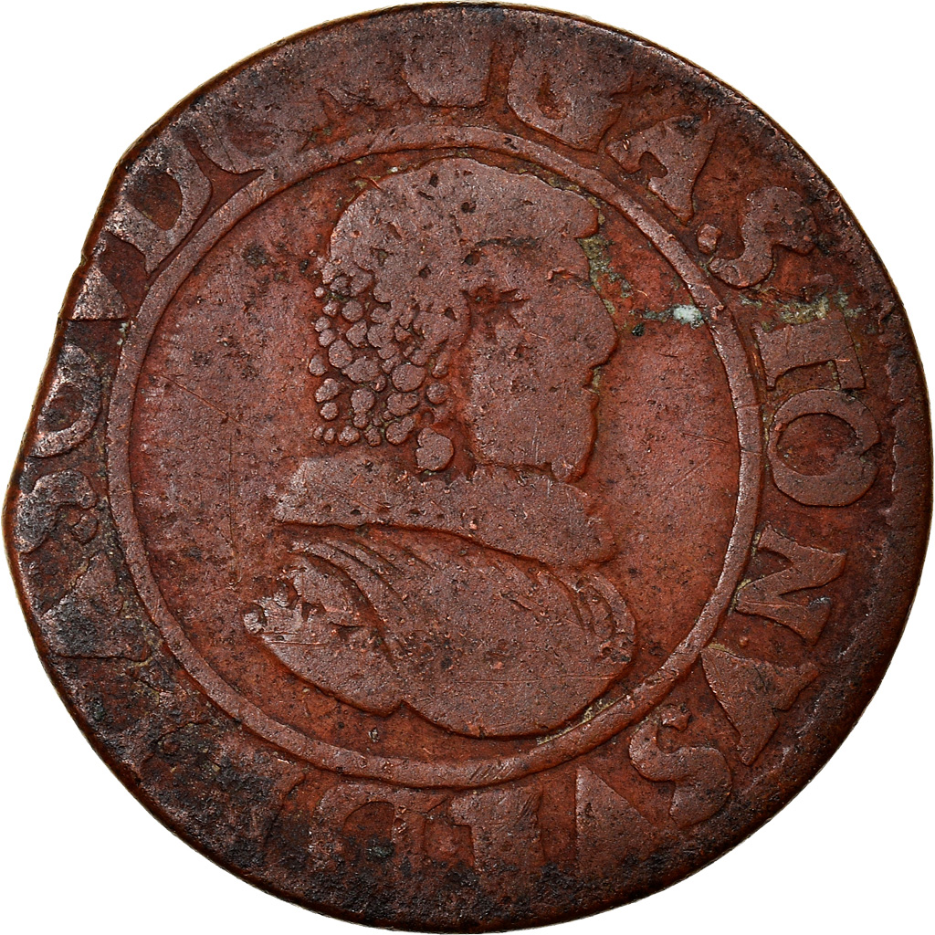 Coin, France, DOMBES, Gaston d'Orléans, Double Tournois, 1636, Trévoux