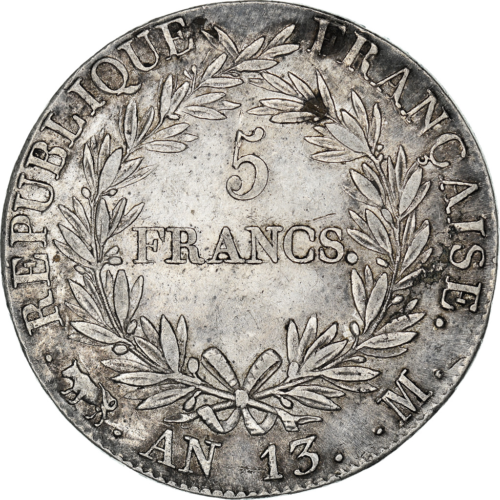 Coin, France, Napoleon I, Napoléon I, 5 Francs, AN 13, Toulouse, 