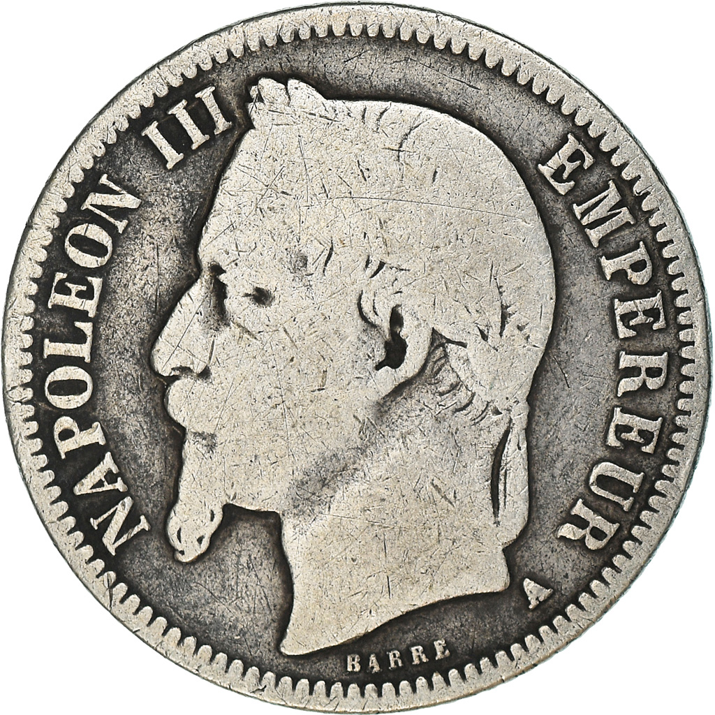 Coin, France, Napoleon III, Napoléon III, Franc, 1868, Paris, , Silver
