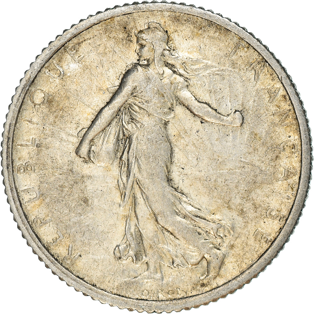 Coin, France, Semeuse, Franc, 1918, Paris, Fautée, , Silver, KM:844.1