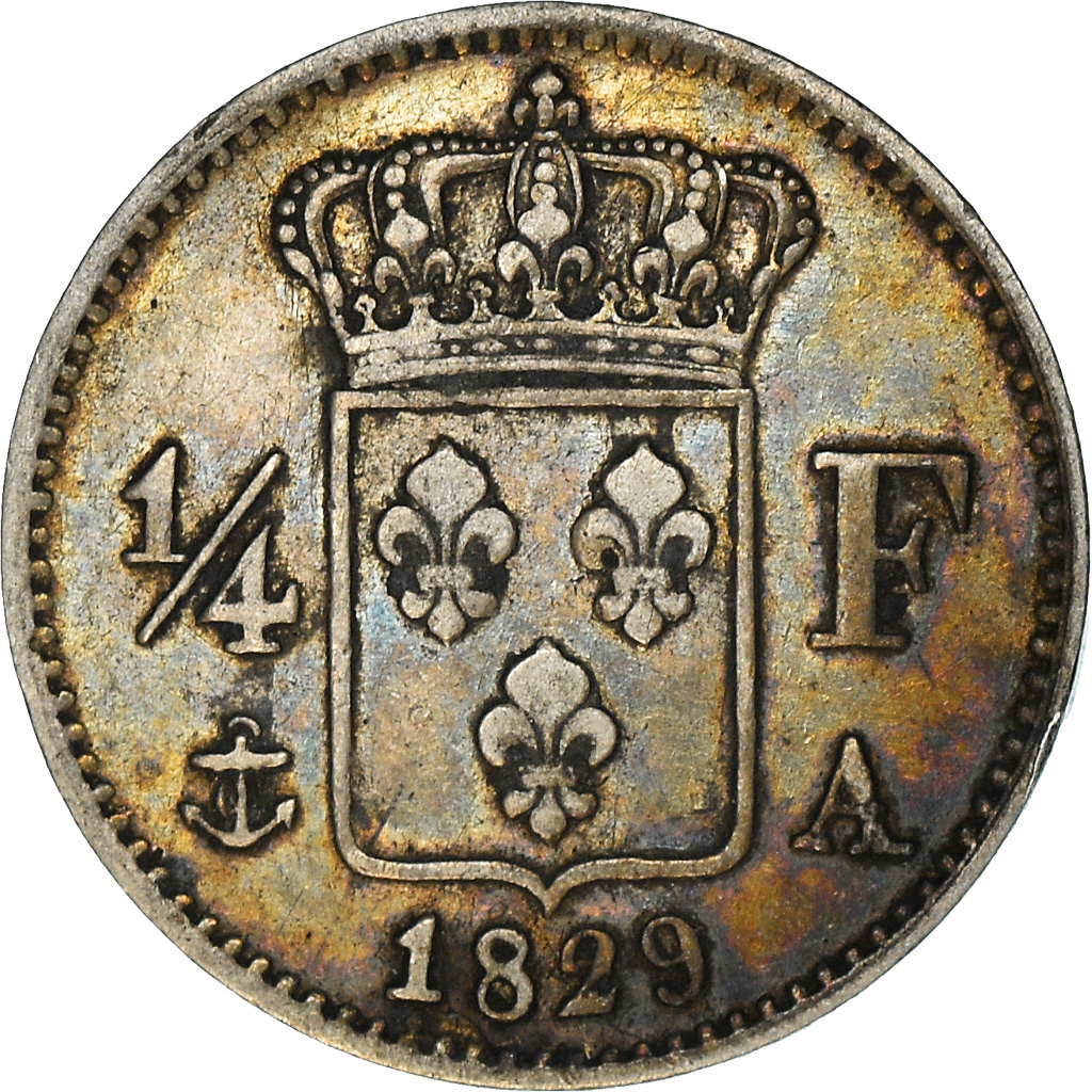 Coin, France, Charles X, 1/4 Franc, 1829, Paris, , Silver