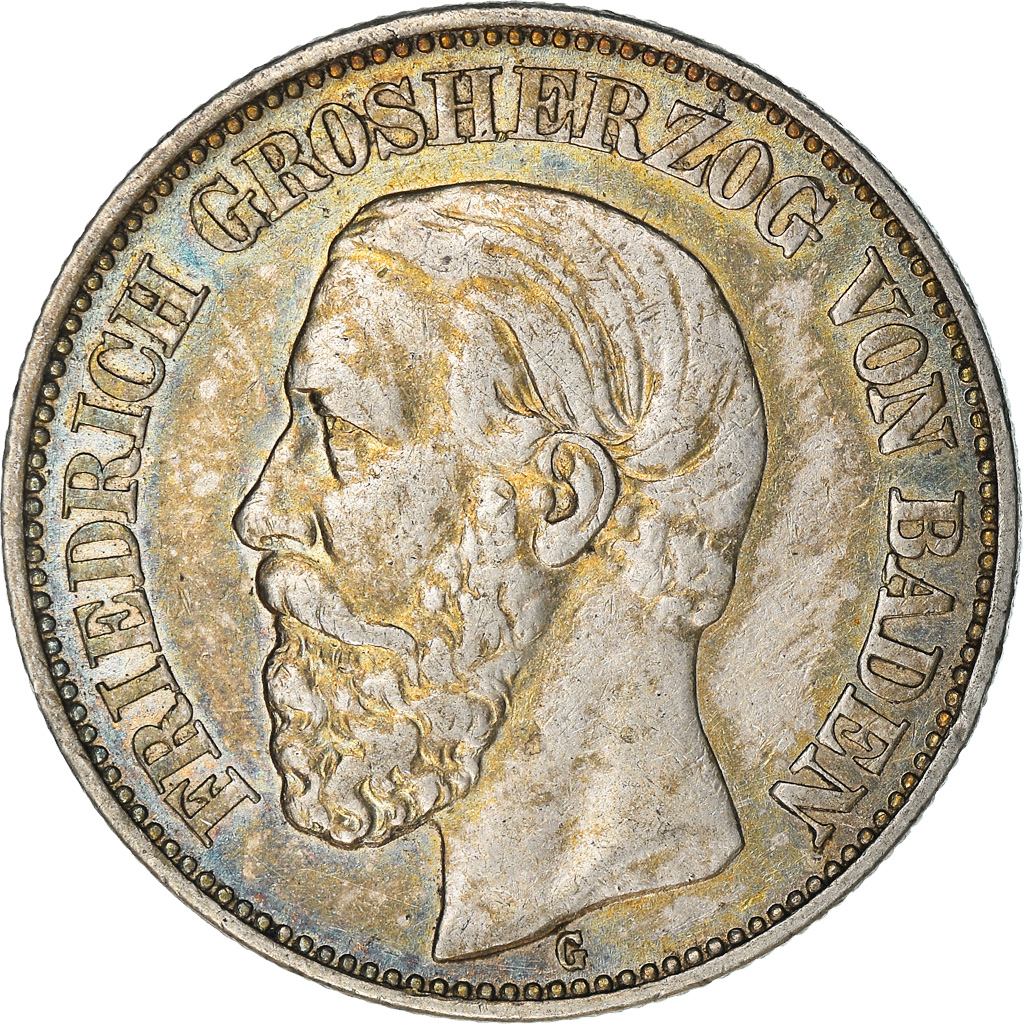 Coin, German States, BADEN, Friedrich I, 2 Mark, 1901, Stuttgart, 