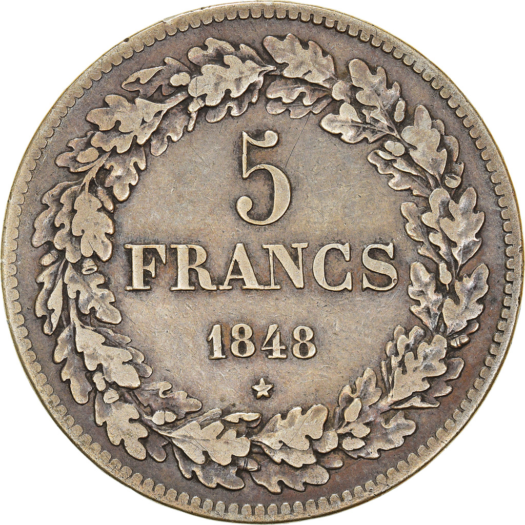 Coin, Belgium, Leopold I, 5 Francs, 5 Frank, 1848, , Silver, KM:3.2