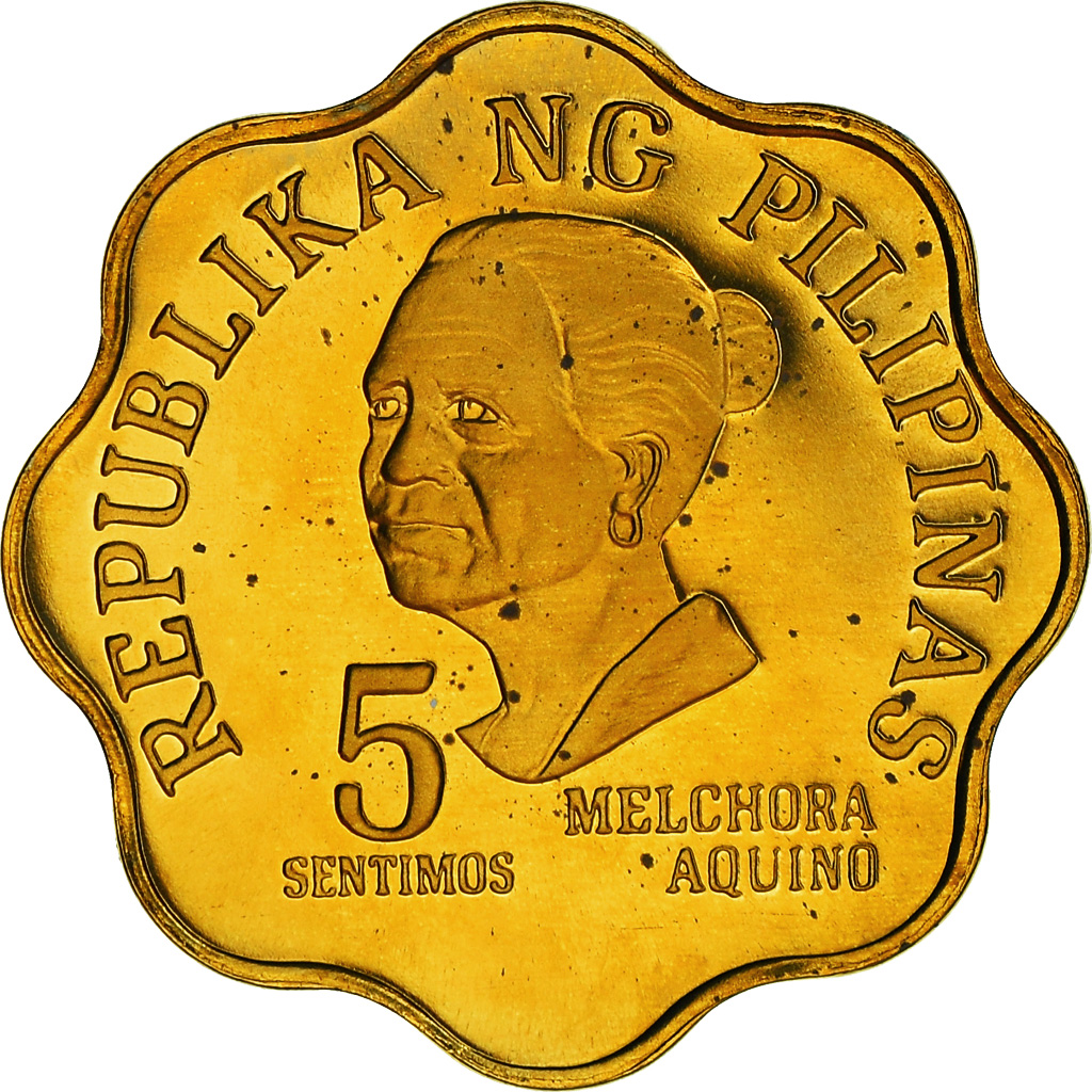 Coin, Philippines, 5 Sentimos, 1978, Franklin Mint, Proof, , Brass