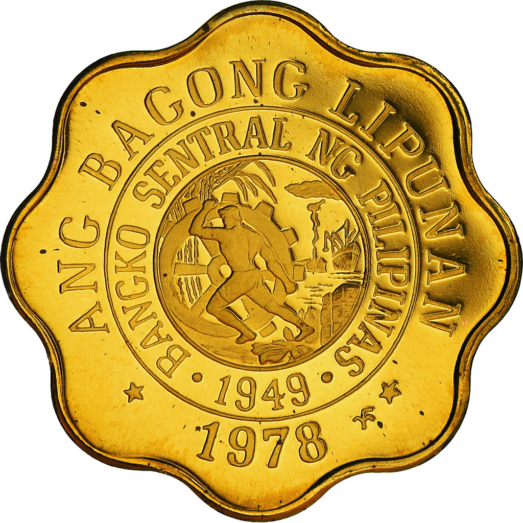 Coin, Philippines, 5 Sentimos, 1978, Franklin Mint, Proof, , Brass