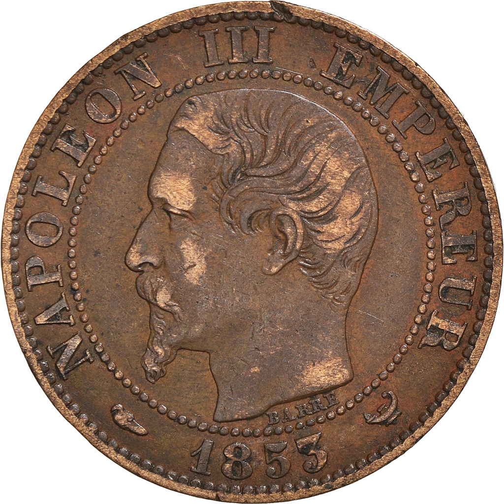 Coin, France, Napoleon III, 5 Centimes, 1853, Lille, , Bronze, KM:M23
