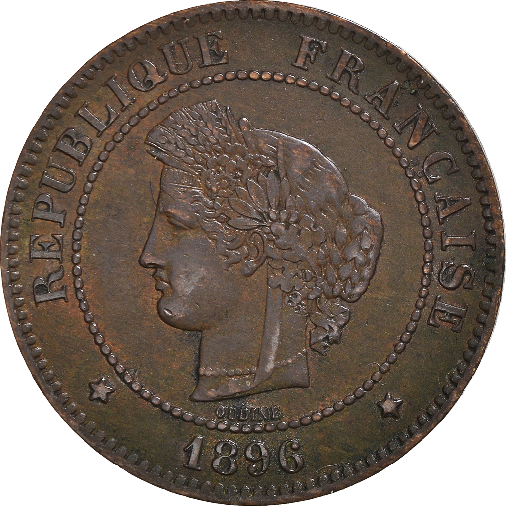 Coin, France, Cérès, 5 Centimes, 1896, Paris, , Bronze, KM:821.1
