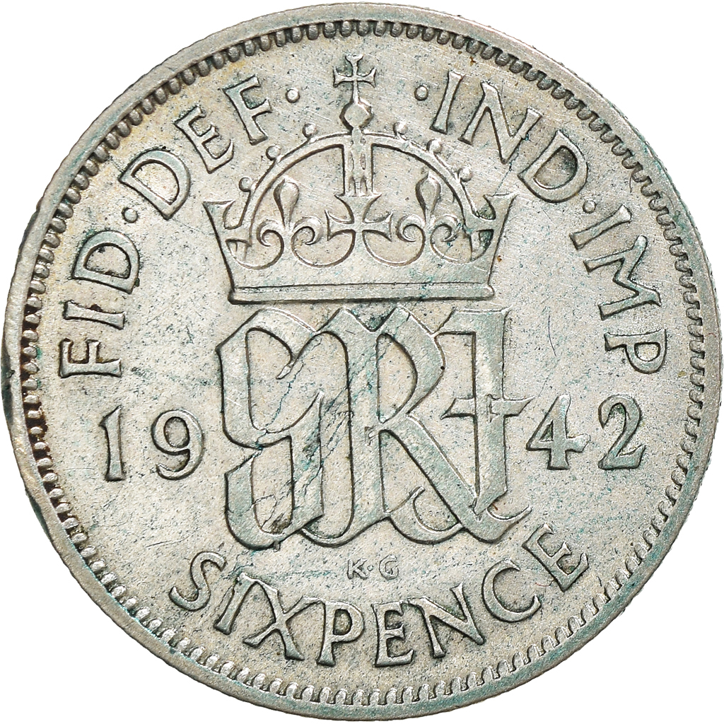 Coin, Great Britain, George VI, 6 Pence, 1942, , Silver, KM:852