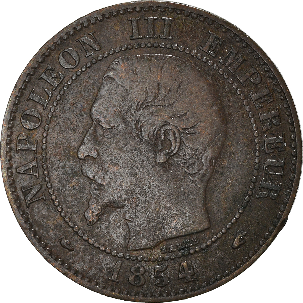 Coin, France, Napoleon III, 2 Centimes, 1854, Paris, , Bronze