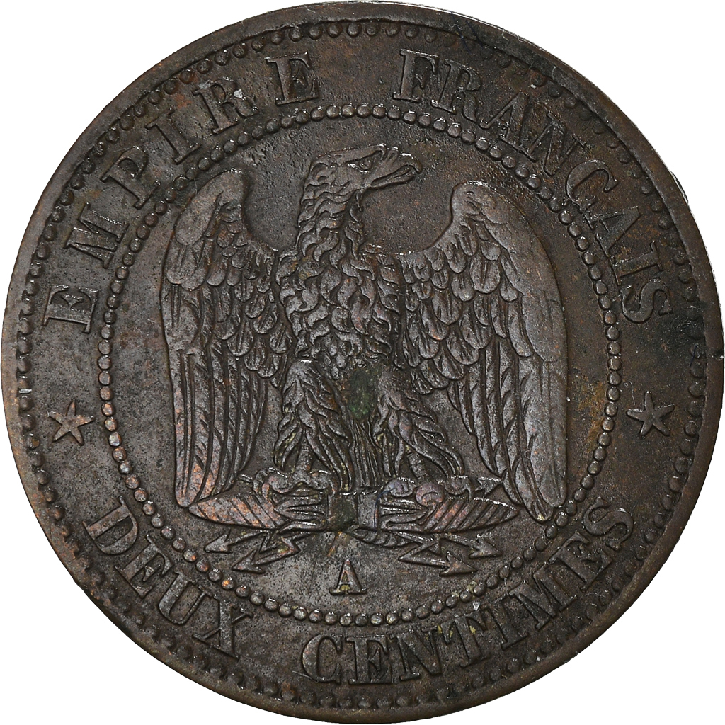Coin, France, Napoleon III, 2 Centimes, 1854, Paris, , Bronze