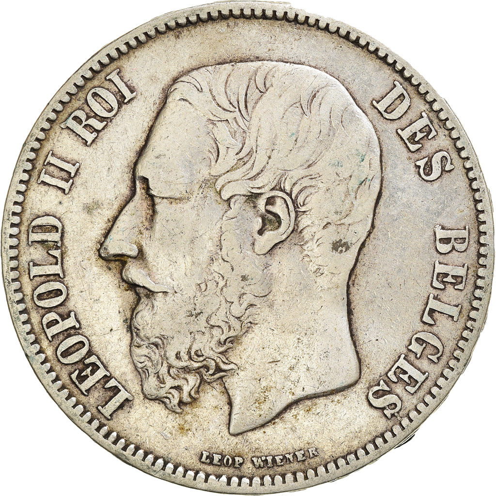 Piece Leopold 2 Roi Des Belges 1873 Coin, Belgium, Leopold II, 5 Francs, 5 Frank, 1873, , Silver, KM:24