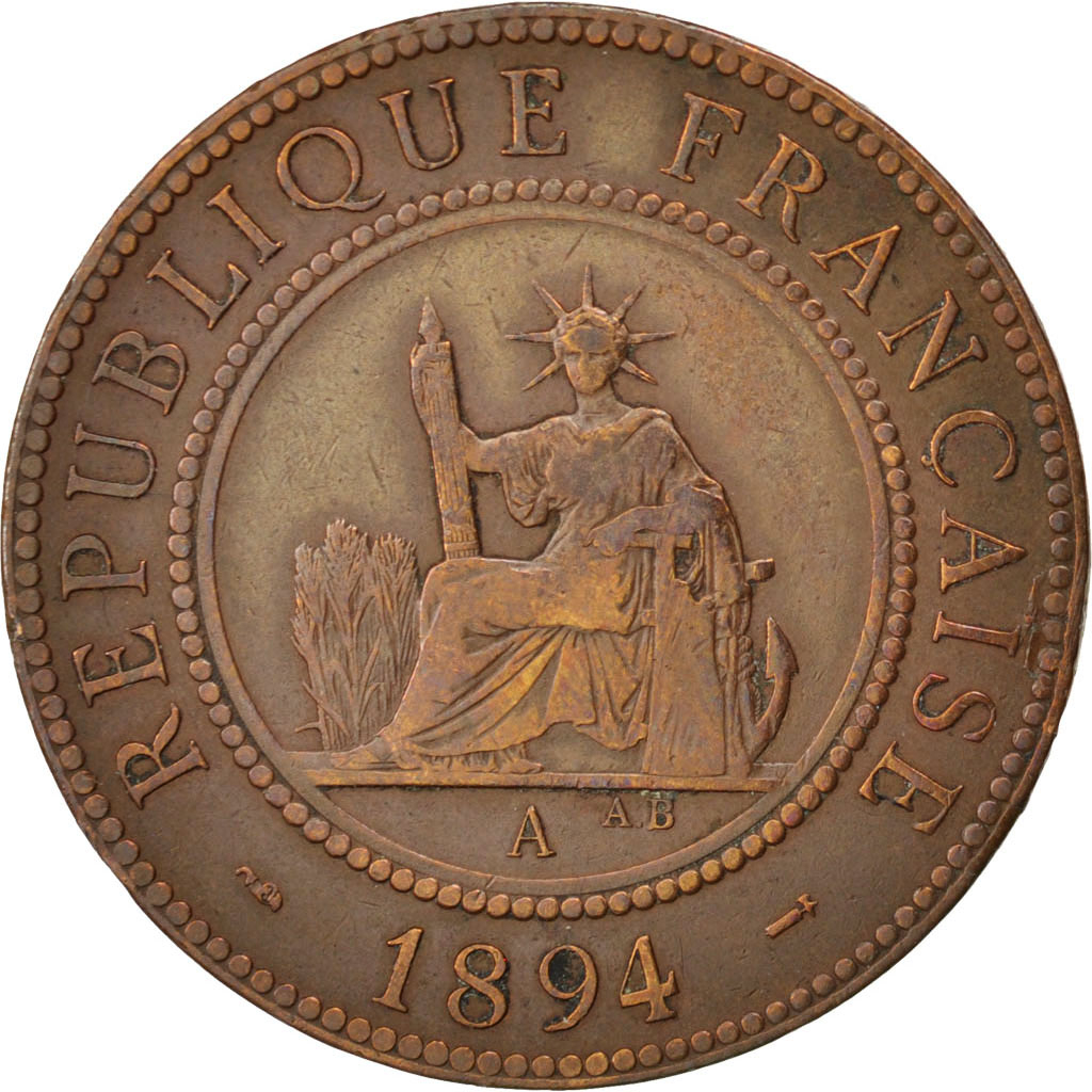 Coin, French Indochina, Cent, 1894, Paris, , Bronze, KM:1, Lecompte:45