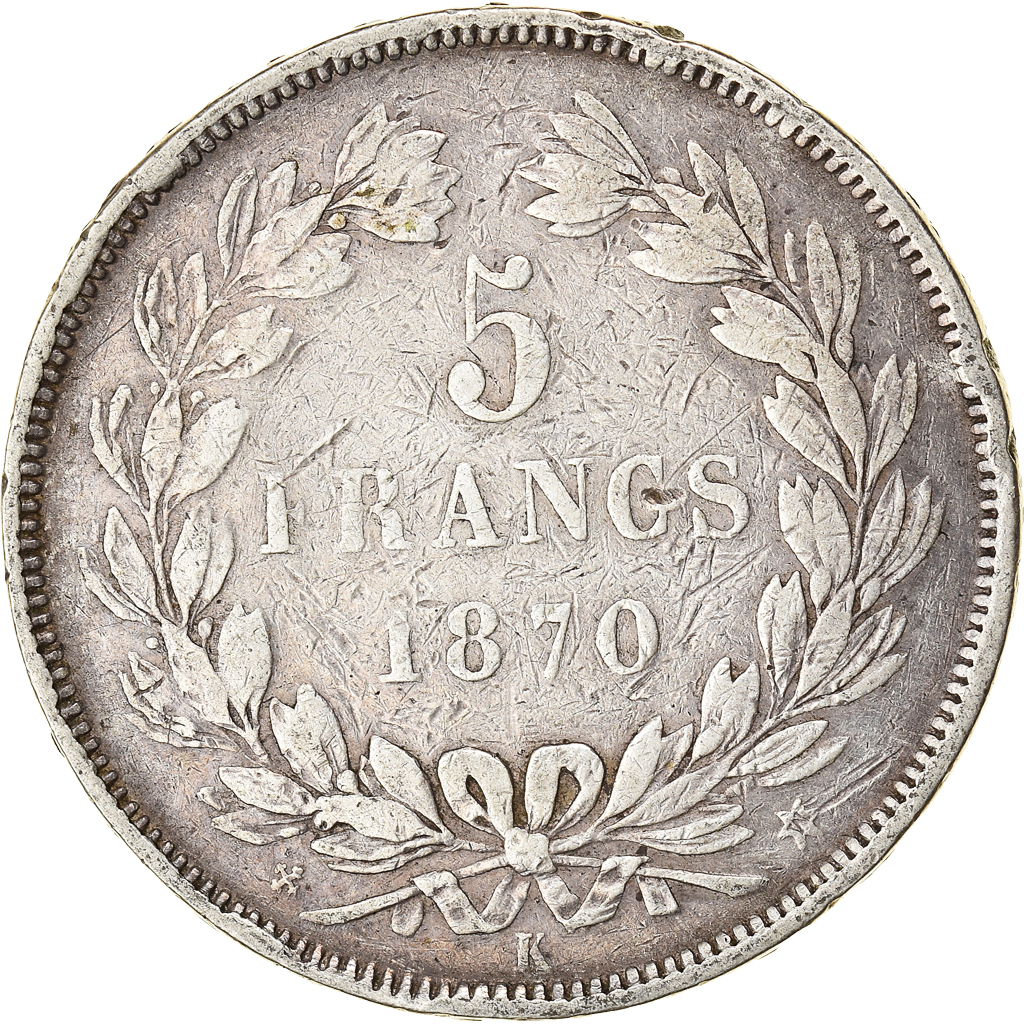 Coin, France, Cérès, 5 Francs, 1870, Bordeaux, , Silver, KM:818.2