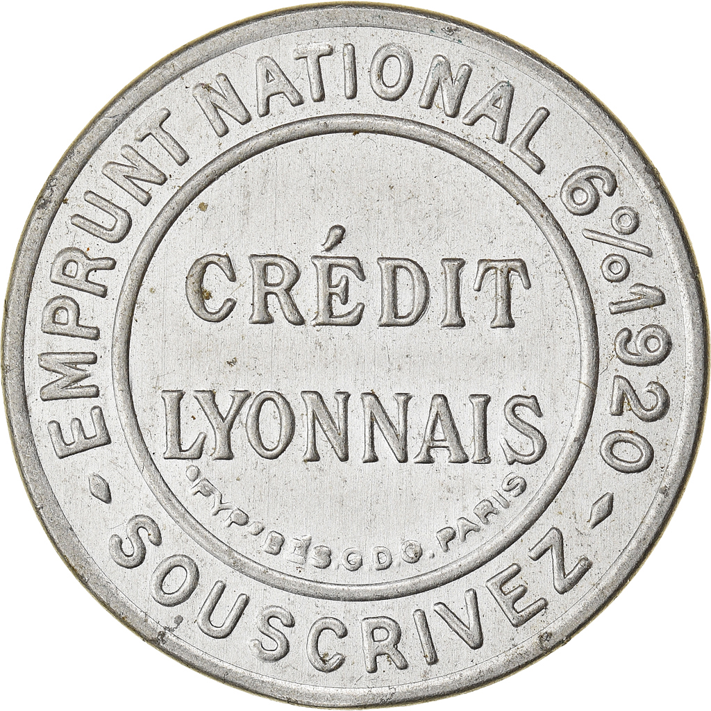 Coin, France, Credit Lyonnais, 5 Centimes, 1920, Timbre-Monnaie, 