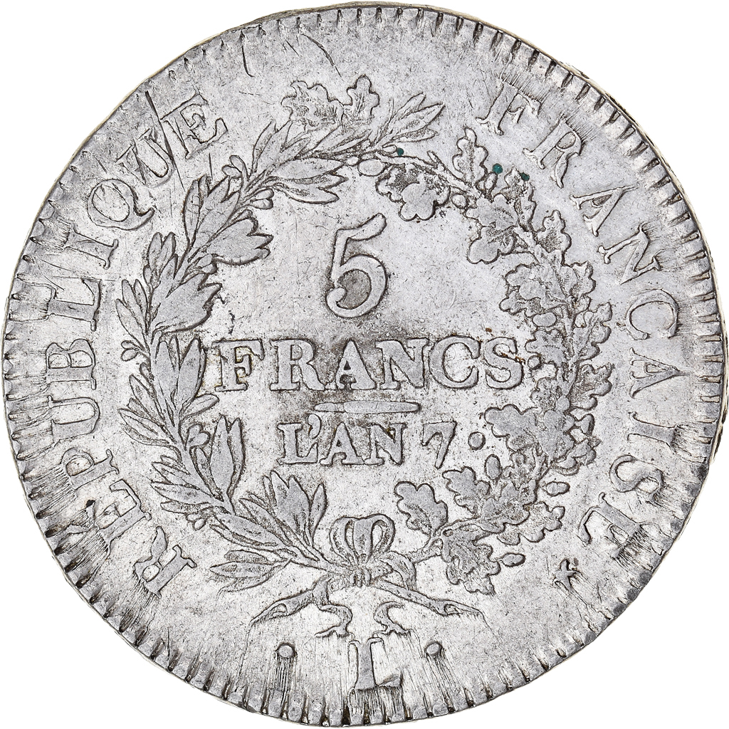 Coin, France, Union et Force, 5 Francs, AN 7, Bayonne, , Silver