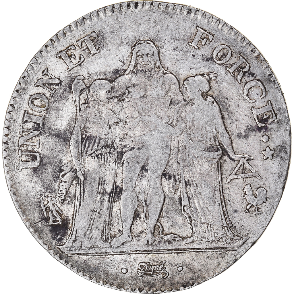 Coin, France, Union et Force, 5 Francs, An 6/5, Paris, , Silver