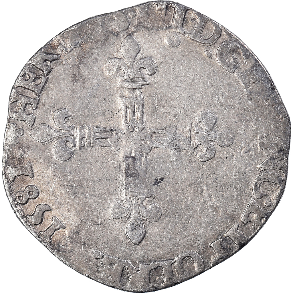 Coin, France, Henri III, 1/4 Ecu, 1581, Rennes, , Silver, Sombart:4662