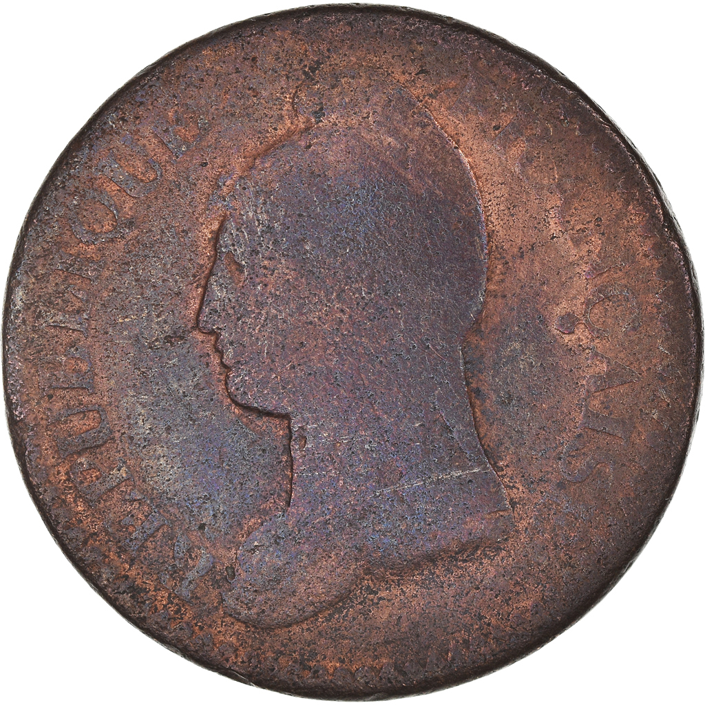 Coin, France, Dupré, Decime, AN 8, Metz, , Bronze, KM:644.2