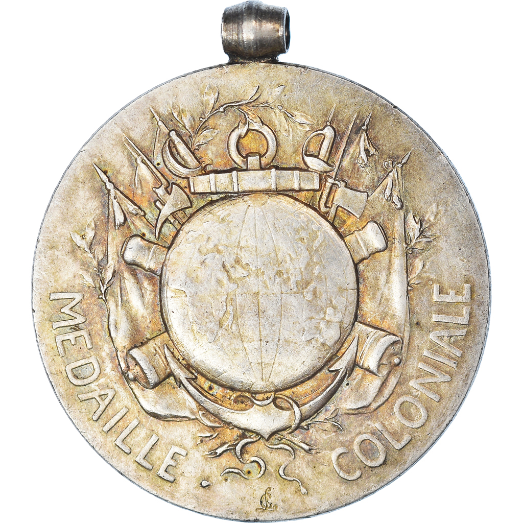 France, Medal, Médaille Coloniale, History, Lemaire, , Silver