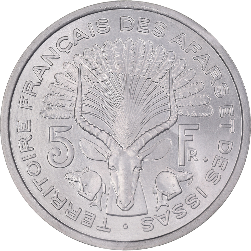 Coin, FRENCH AFARS & ISSAS, 5 Francs, 1968, Paris, ESSAI, , Aluminium