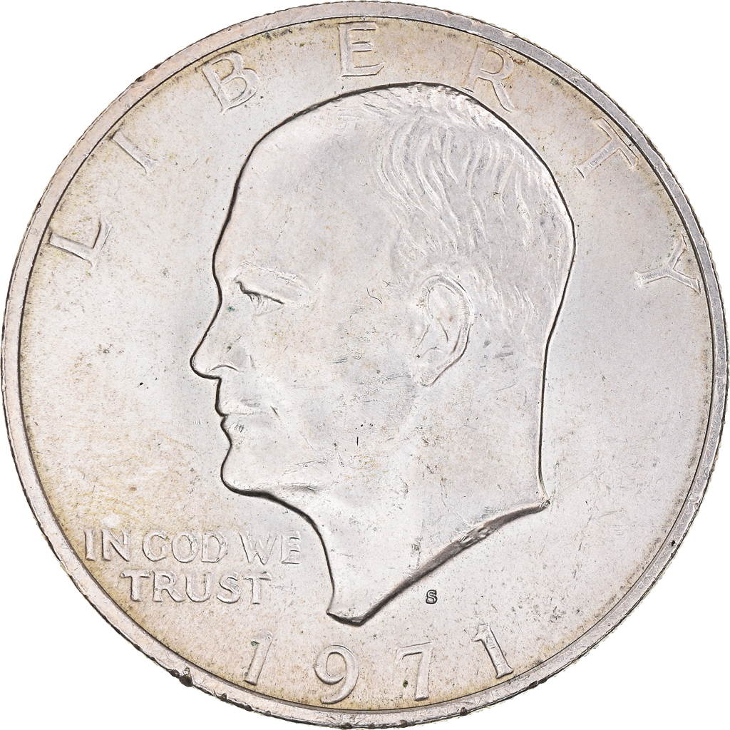 Coin, United States, Eisenhower Dollar, Dollar, 1971, U.S. Mint, San Francisco