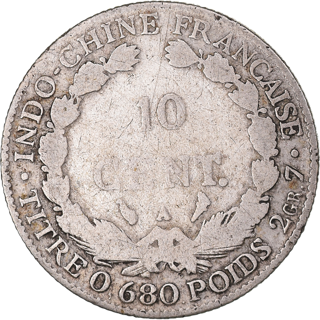Coin, Indochine, 10 Cent, 1921, Paris, , Silver, Lecompte:162