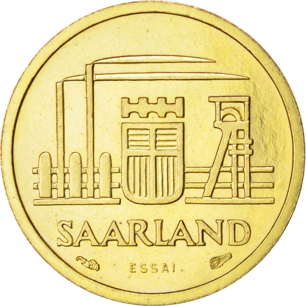 Coin, SAARLAND, 10 Franken, 1954, Paris, , Aluminum-Bronze, KM:E1