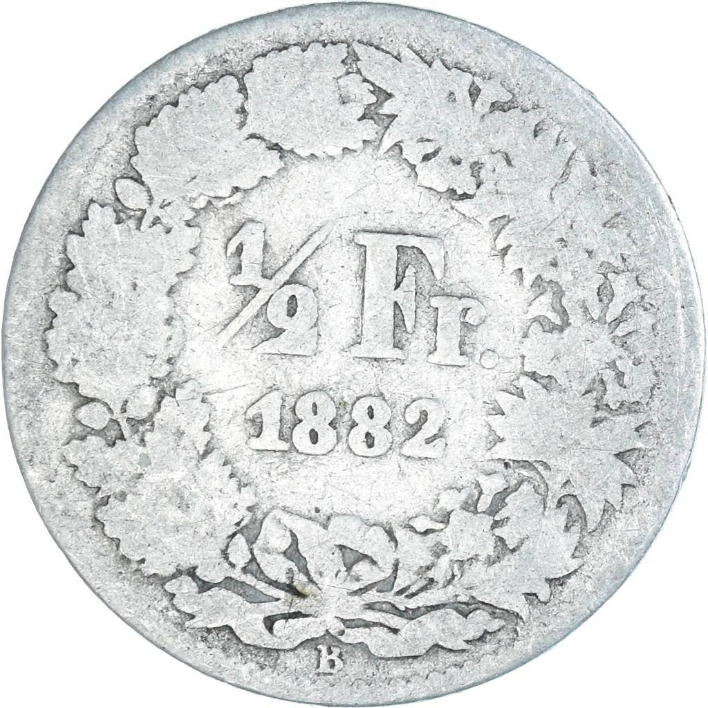 Coin, Switzerland, 1/2 Franc, 1882, Bern, , Silver, KM:23