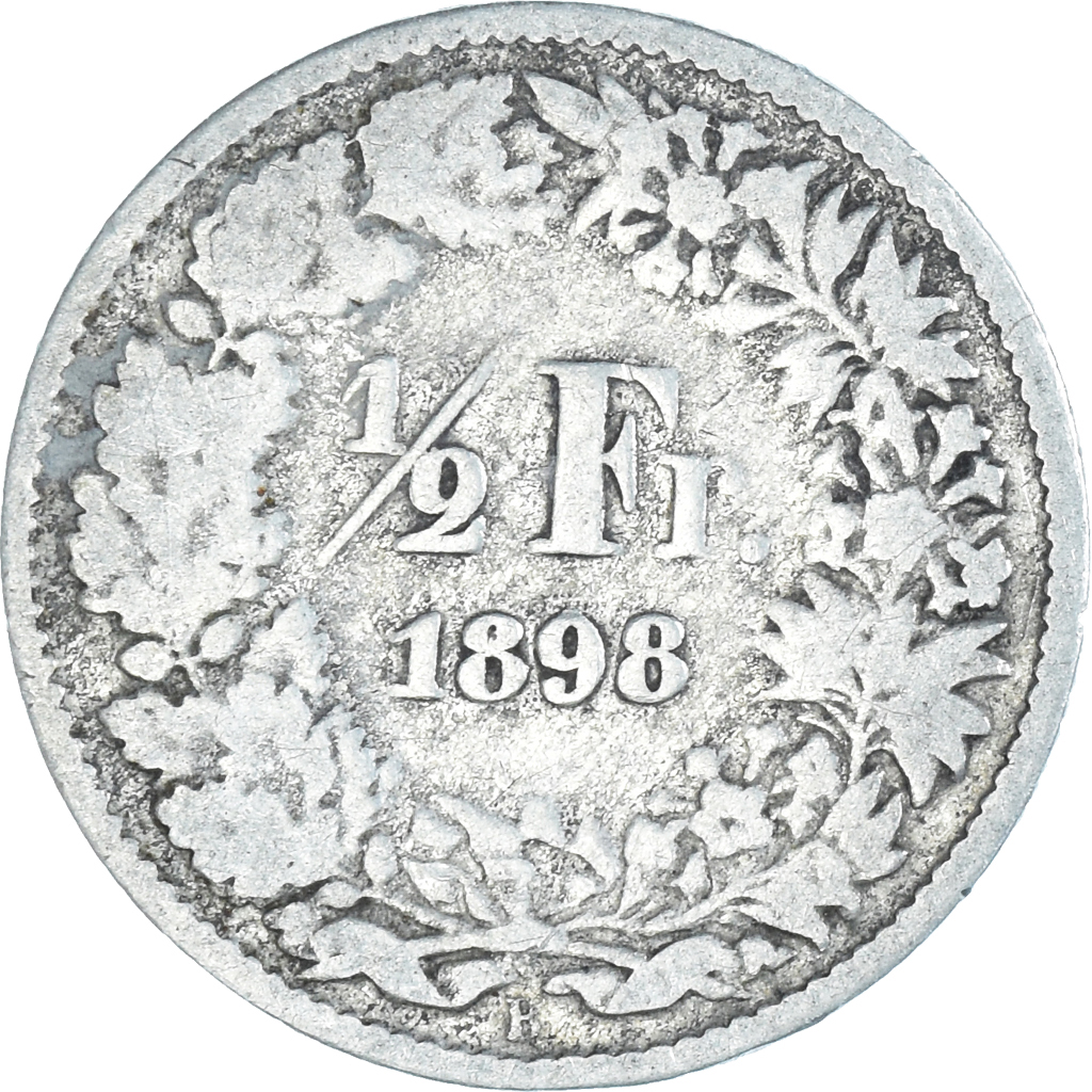 Coin, Switzerland, 1/2 Franc, 1898, Bern, , Silver, KM:23