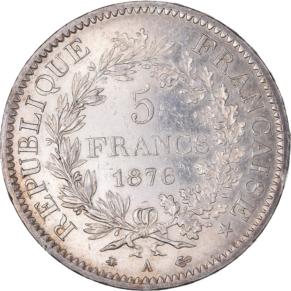 Coin, France, Hercule, 5 Francs, 1876, Paris, , Silver, KM:820.1