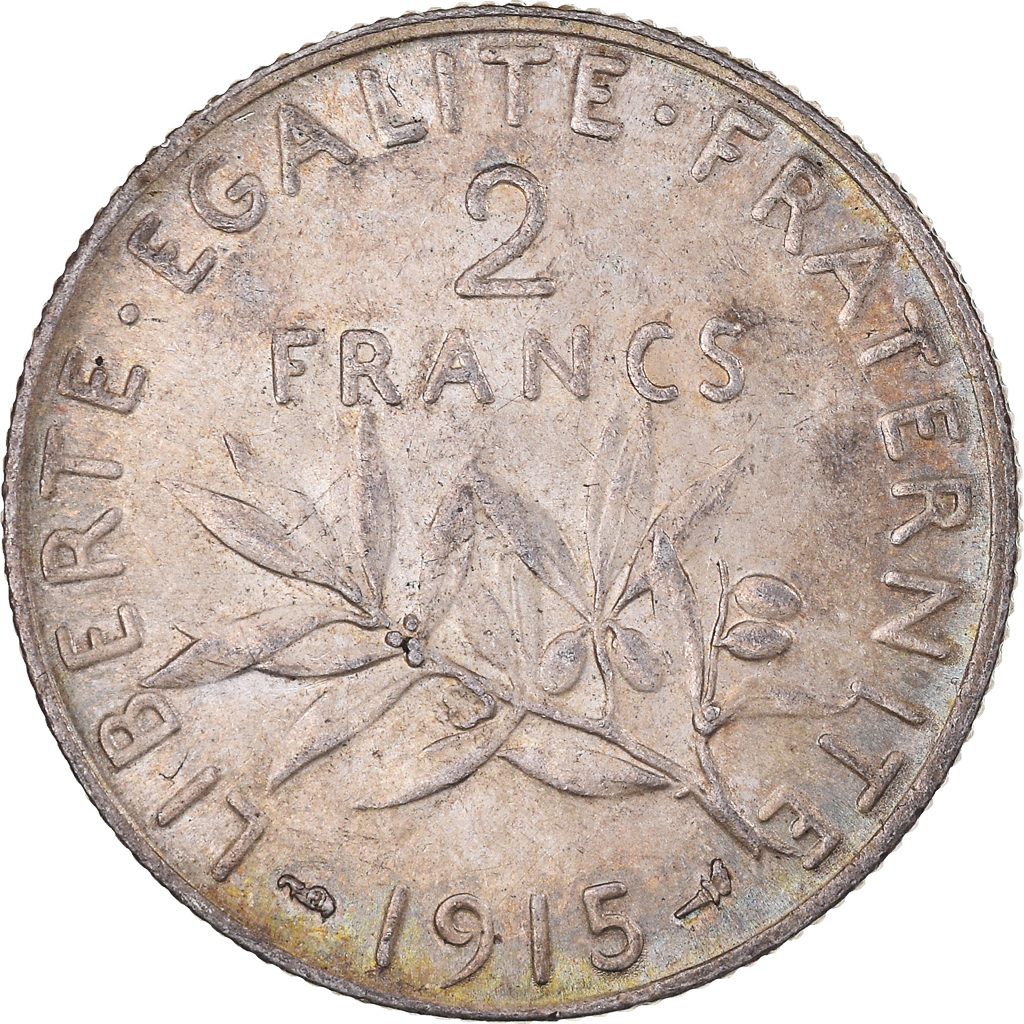 Coin, France, Semeuse, 2 Francs, 1915, Paris, , Silver, KM:845.1