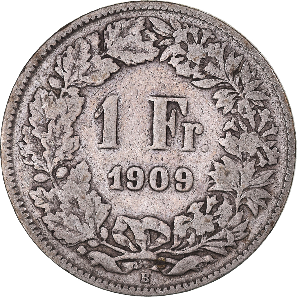 Coin, Switzerland, Franc, 1909, Bern, , Silver, KM:24