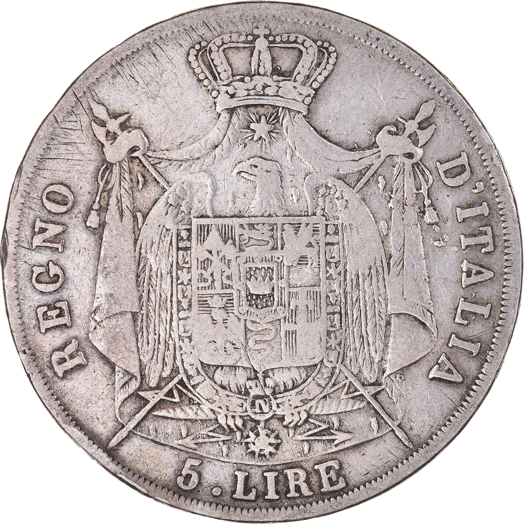 Coin, ITALIAN STATES, KINGDOM OF NAPOLEON, Napoleon I, 5 Lire, 1808, Milan