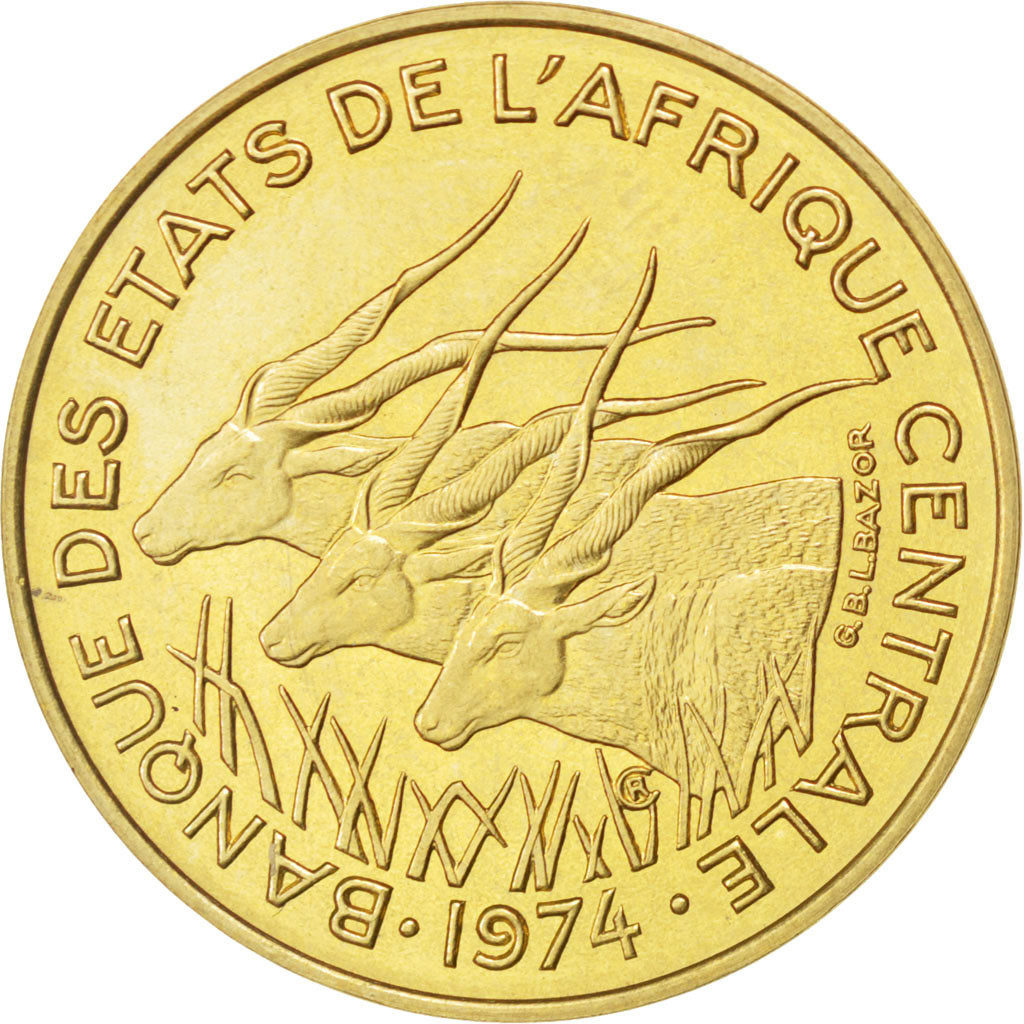 Coin, Central African States, 10 Francs, 1974, Paris, , Aluminum-Bronze