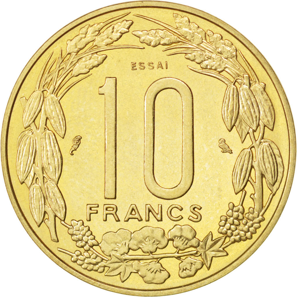 Coin, Central African States, 10 Francs, 1974, Paris, , Aluminum-Bronze